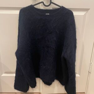Toteme alpaca boxy navy sweater